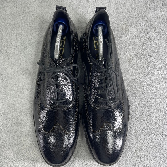 Cole Haan Zerogrand Wingtip Oxford Mens 12 Black Patent Leather Brogue Shoes main image 9